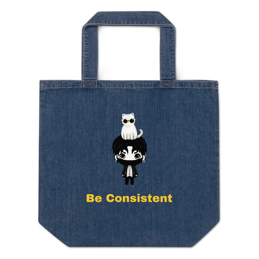 JJang E x Mochi "Be Consistent" Organic Denim Tote Bag