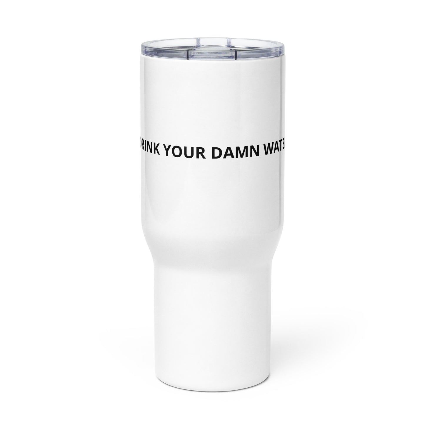 JJang E x Mochi "DRINK YOUR DAMN WATER" Travel mug with a handle