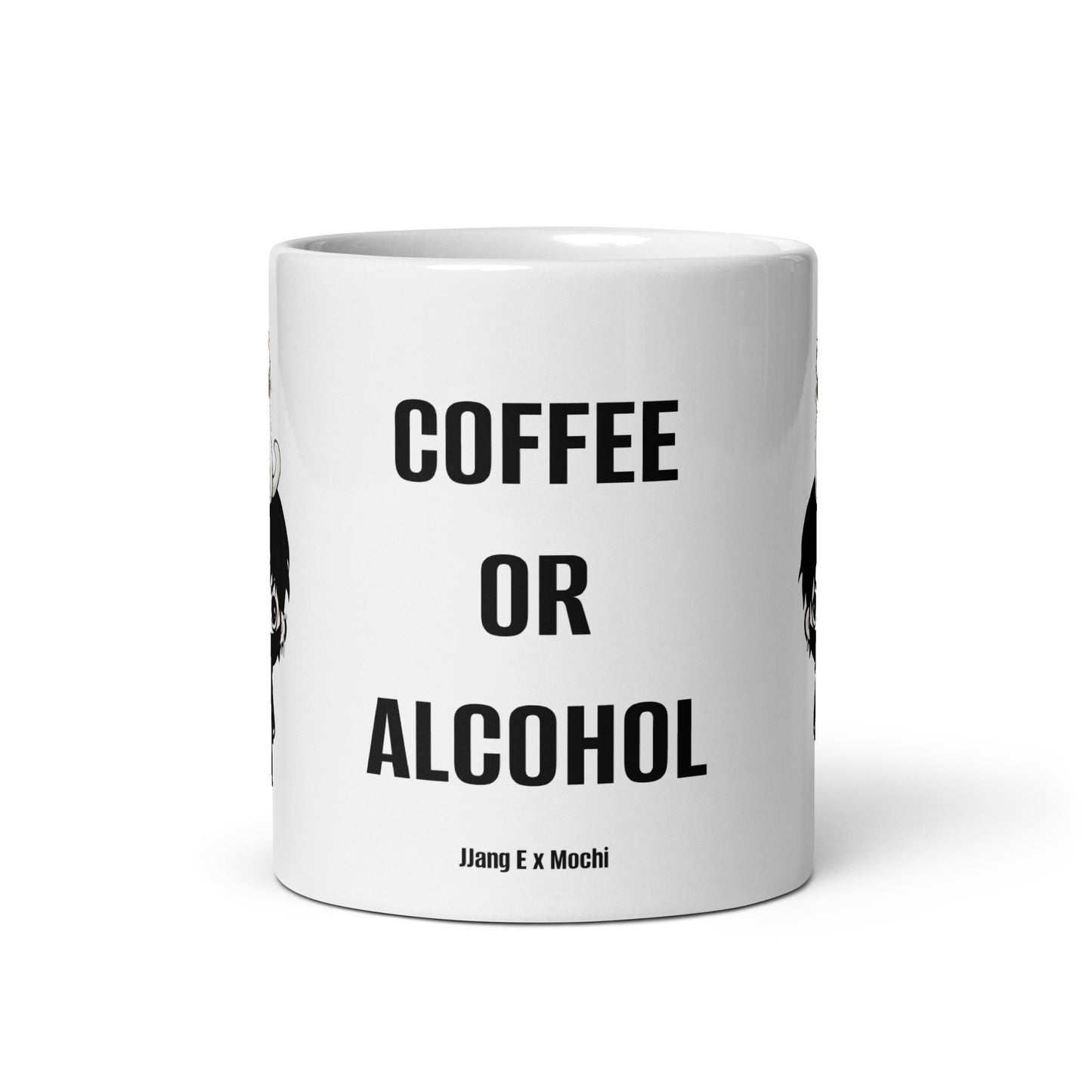 JJang E X Mochi "Coffee or Alcohol" Glossy Mug