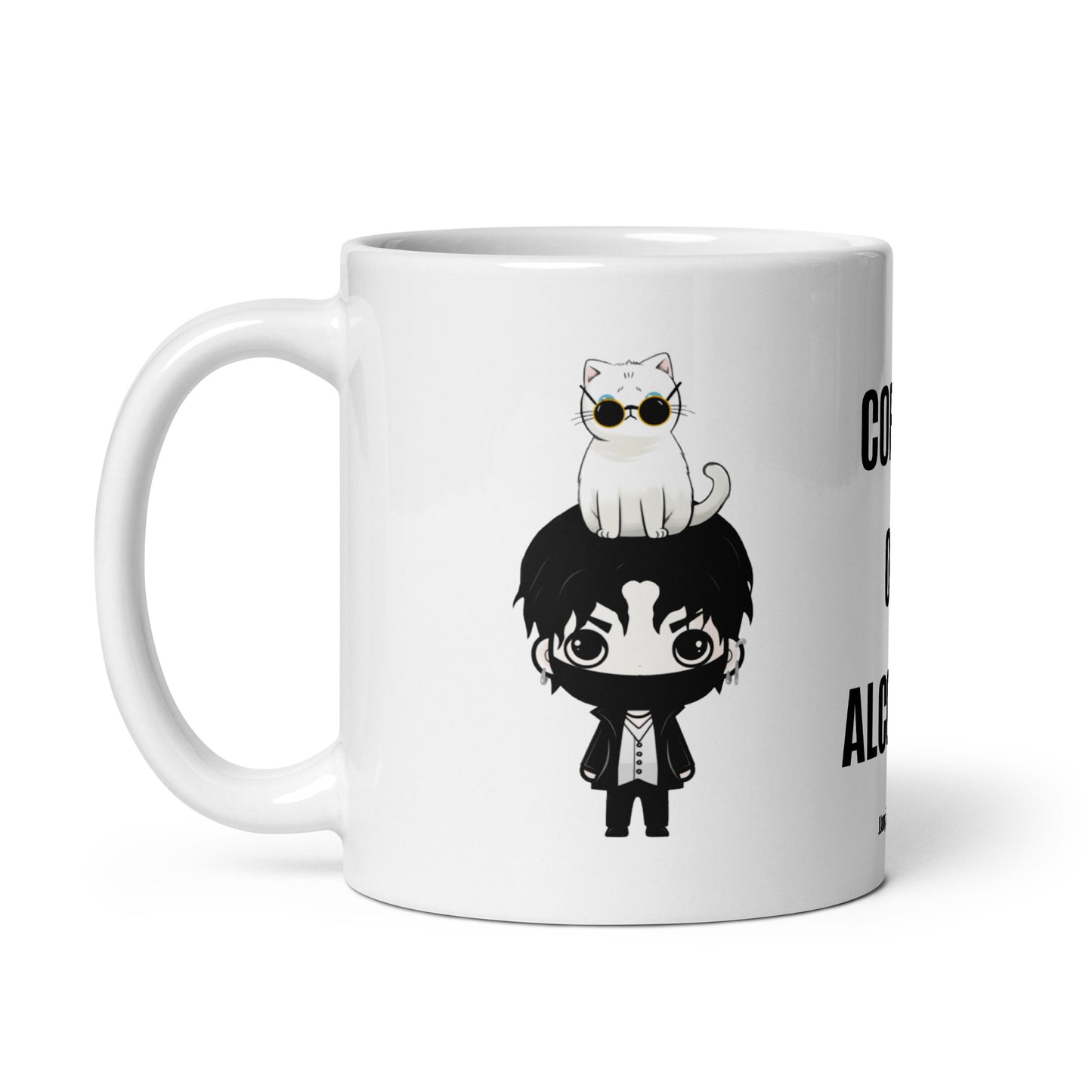 JJang E X Mochi "Coffee or Alcohol" Glossy Mug