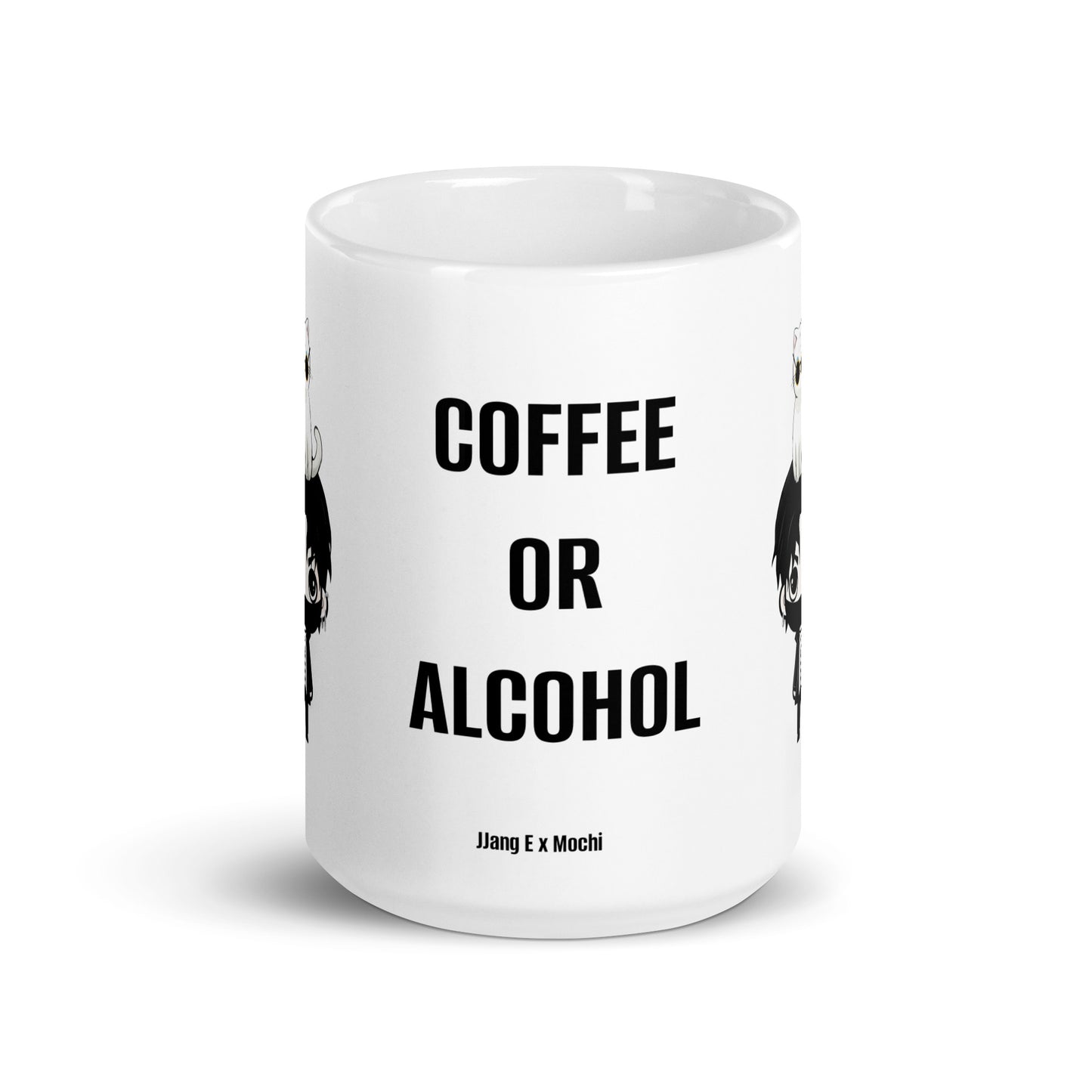 JJang E X Mochi "Coffee or Alcohol" Glossy Mug