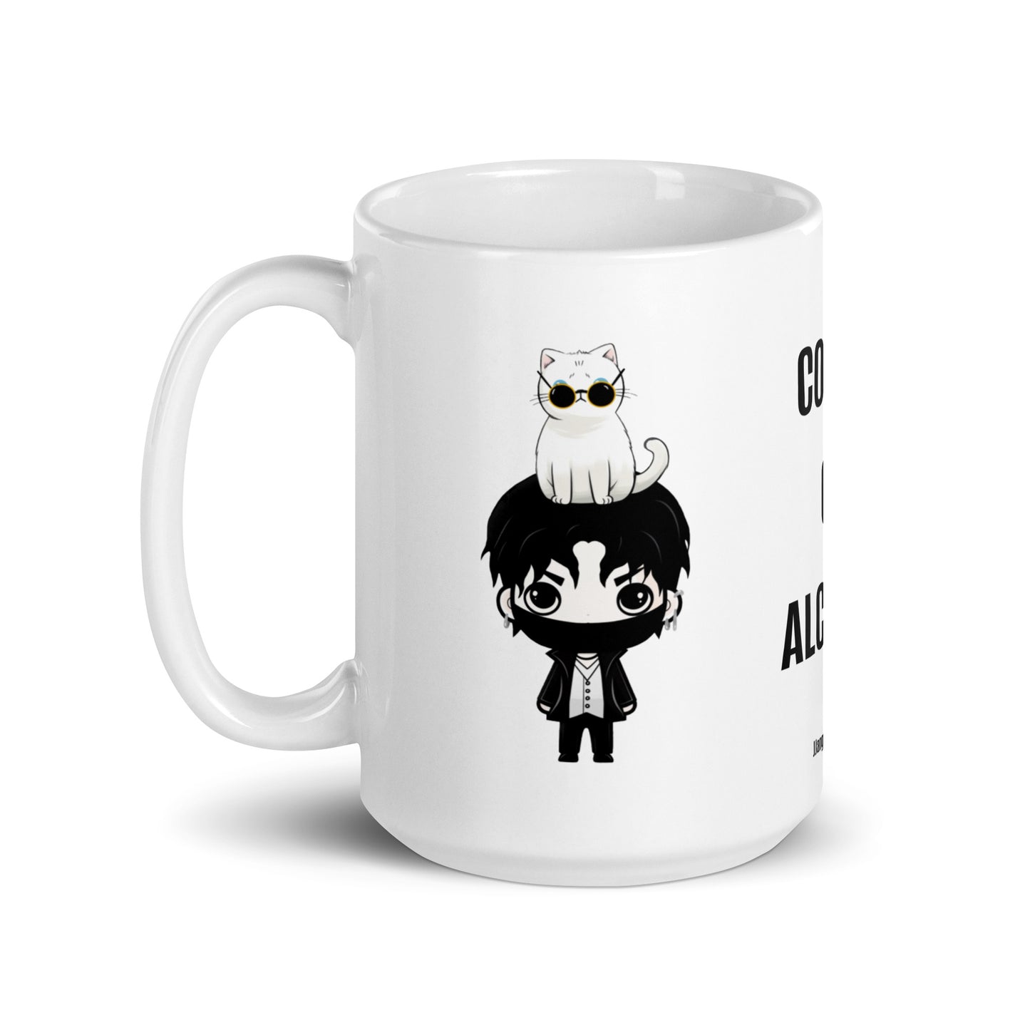 JJang E X Mochi "Coffee or Alcohol" Glossy Mug